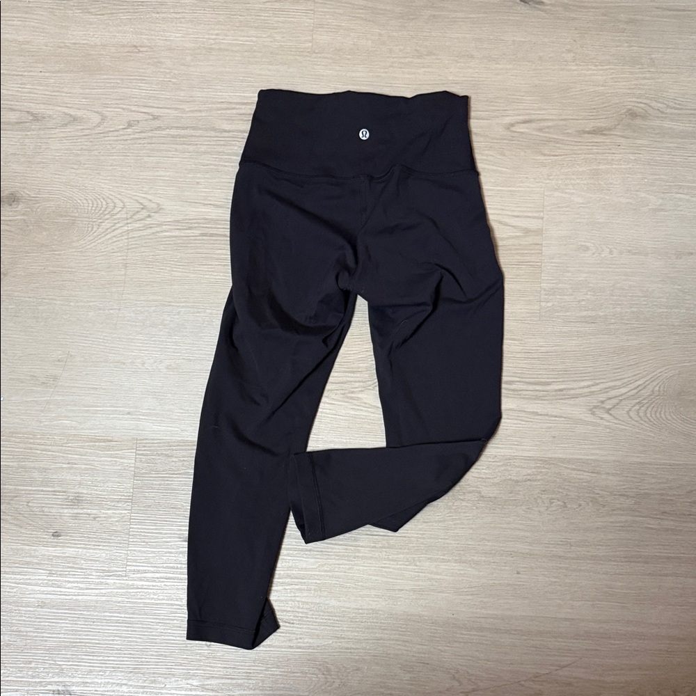 Lululemon Athletica Black Everlux Wunder Train High Rise Crop Tights Leggings